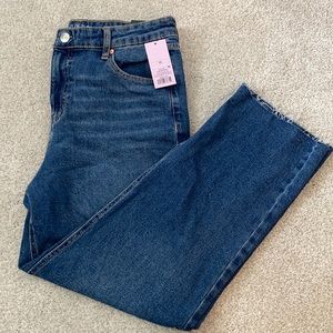 High Rise Mom Straight Ankle Jeans